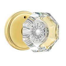 Privacy Crystal Glass Door Knobs Interior with Lock, Modern Octagon Door Knob...