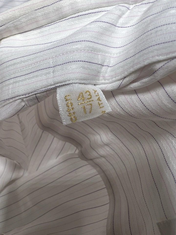 BRIONI Italy  Striped Button Down Dress Shirt Size 17 / 43  Mens - Image 4 of 4