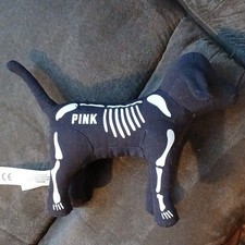 Victoria's Secret PINK Skeleton Dog Mini Plush Retired Stuffed Animal Halloween