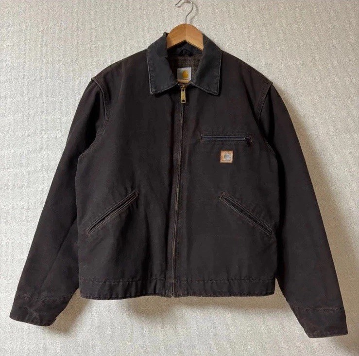 Carhartt Detroit Jacket Dark Brown Size M Made In Mexico Vintage