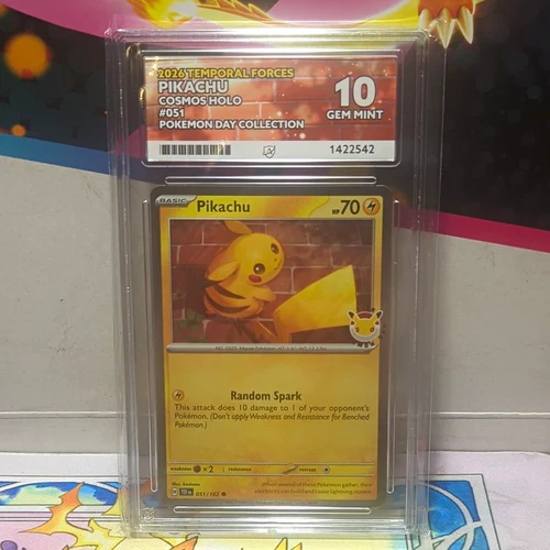 Pokémon TCG Pikachu 051/162 Promo Cosmos Holo English 2026 Ace Graded