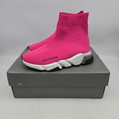 Balenciaga Speed Sock Sneakers Womens 6.5 Pink Athletic Mesh Comfort Slip On