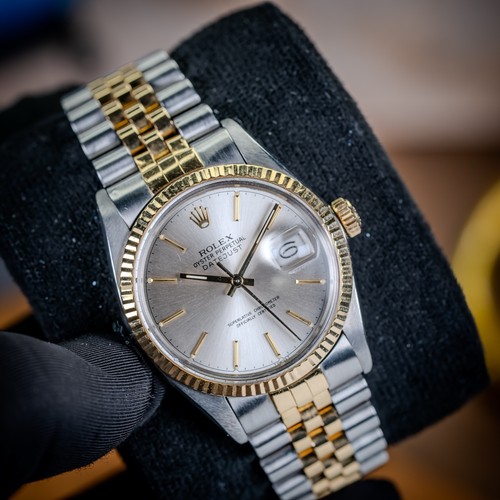 Rolex Datejust 16013 Two Tone  Jubilee Bracelet with Gold Bezel 1985 Box & paper