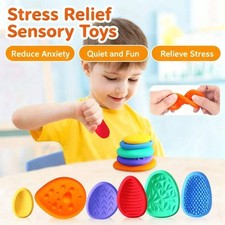 Sensory Stones Fidget Toys 6/8 Textured Worry Stones Social Emotional Stress Rel