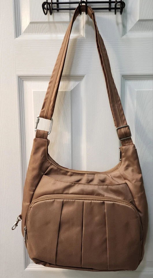 Travelon Crossbody Shoulder Bag Adjustable Strap Multi Pocket Anti-Theft Purse - Image 2 of 4