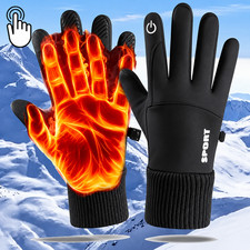 Men Winter Thermal ThickLined Touchscreen Gloves Windproof Waterproof NonSlip