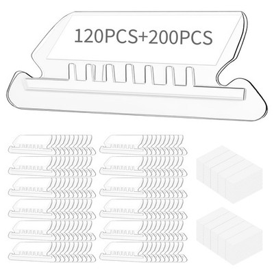 Hanging File Folder Tabs, 120 Pcs Tabs and 200 Inserts, Clea