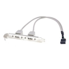 USB 2 Ports A Female to Housing 9 Pin Female Slot Adapter