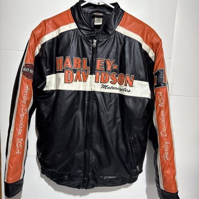 Harley Davidson HD Faux Leather Jacket Vintage 90s Kids Size Youth Large 16/18