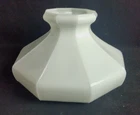 Vtg. 9-sided Milk glass hurricane lamp shade, 12" Wide 7" High 9 3/4" Fitter