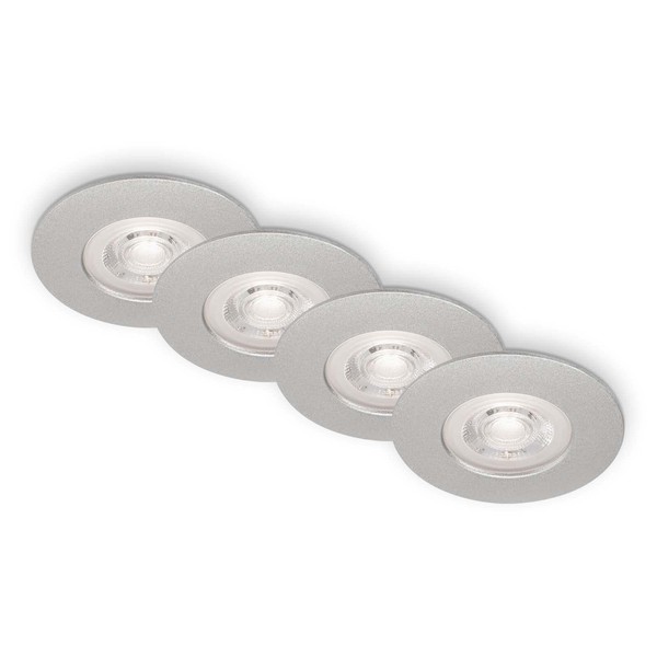 Briloner 4Er Set LED Einbauleuchten Decke Ultraflach IP44 Chrom-Matt 90X25Mm-image