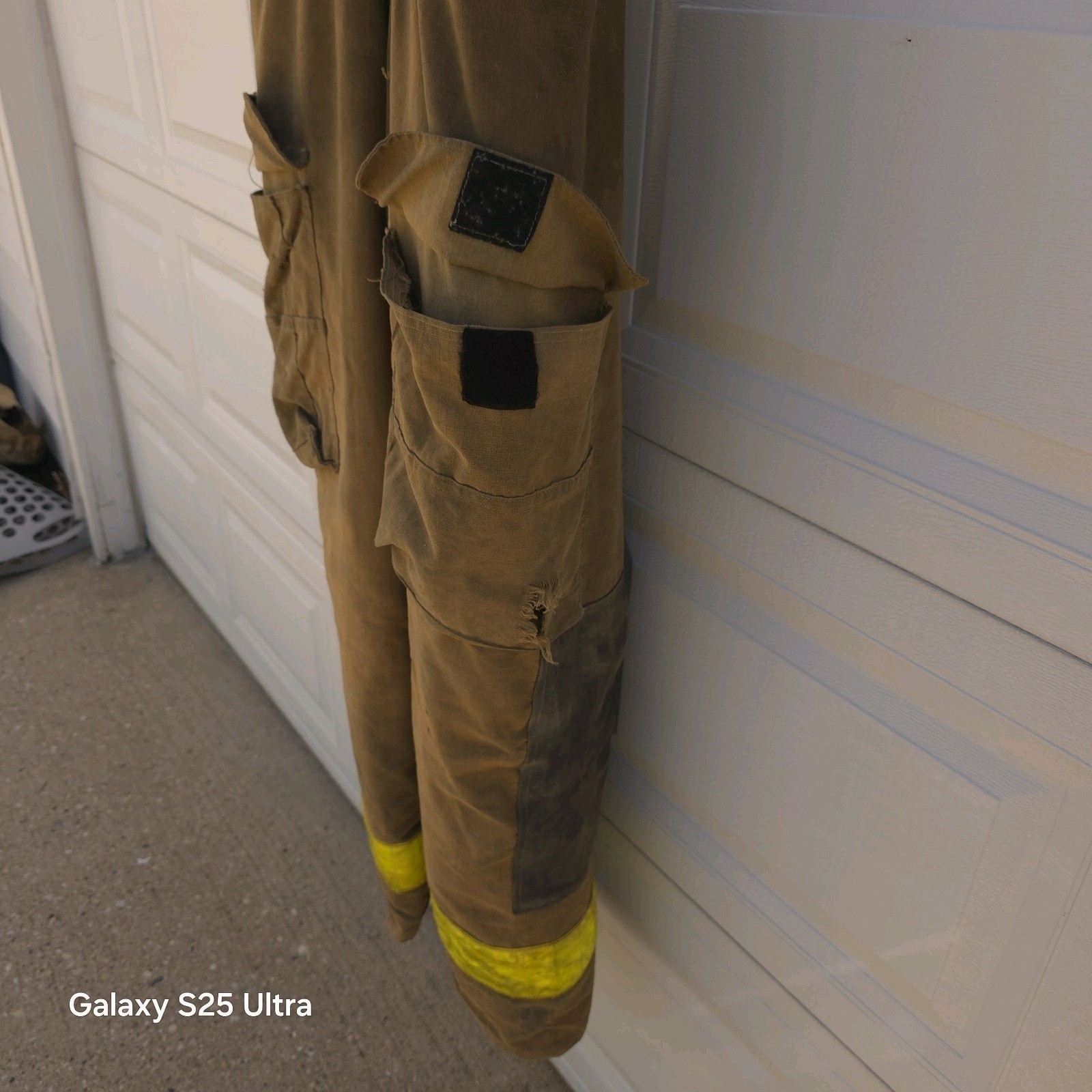 Vintage 40x26 Janesville Tan Firefighter Pants w/ Suspenders Turnout Gear 1986