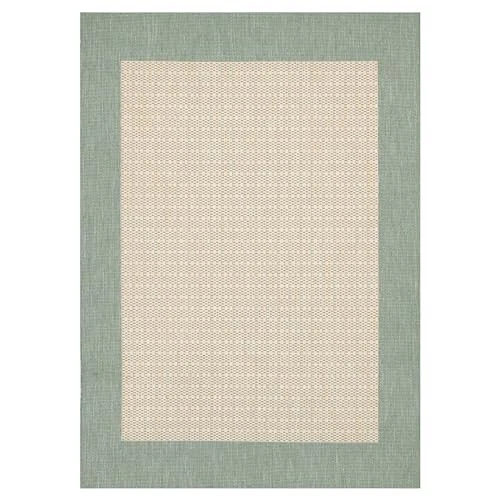  Recife Checkered Field Indoor/Outdoor Area Rug, 2'3" x 11'9", Natural-Green  - Image 2 of 4