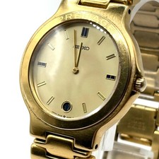 SEIKO Presage 9539 6000 Gold Watch Quartz 34mm Men's Unisex