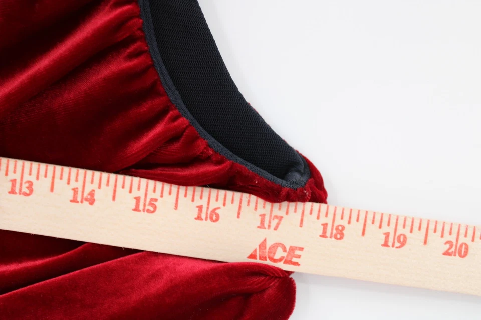 Vestido Bebe Mujer Mediano Rojo Terciopelo Acanalado Un Hombro Asimétrico Fiesta EE. UU. Foto 2 de 4