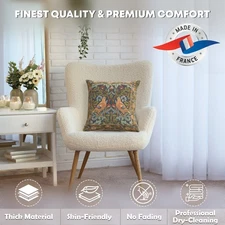 Throw Pillow Cover - William Morris Brother Bird - Woven Cushion Cover 14x14 in