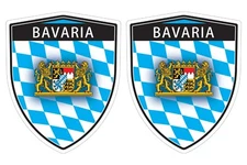 Bavaria flag window car shield shape decal car bumper sticker set of 2  SH07