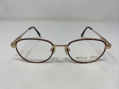 Roberto Elliot Eyeglasses Frame S.M-KID 2 DEMI AMBER 42-18-120 Gold ET56