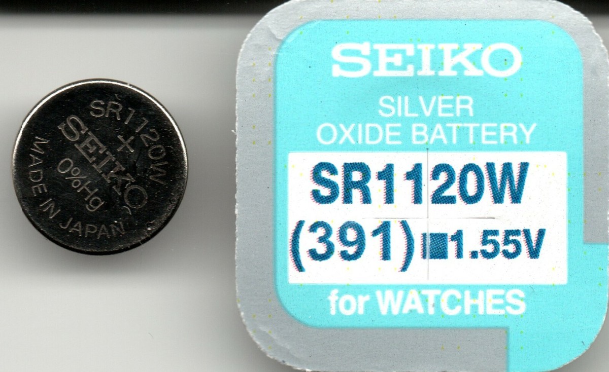 New SEIKO or RAYOVAC watch battery 381 SR1120SW Hi-drain 391 