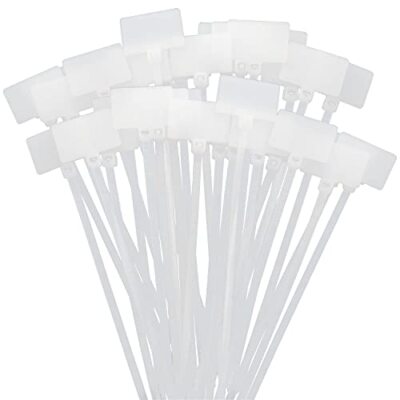 Nylon Marker Cable Ties 300PCS White Self-locking Wire Zip Ties Cable Mark 