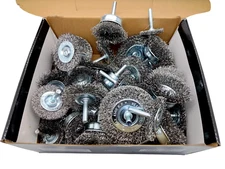 40PC Wire Wheel Cup Brushes Assortment box lot Crimped Metal Grinding 1/4 Shank