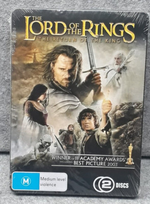 NEW: LORD OF THE RINGS Return of the King Movie STEELCASE DVD Set Region 4 PAL
