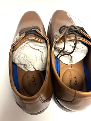 Clarks Mens Whiddon Pace Sneaker Tan Leather Size 11.5M | eBay display picture 1