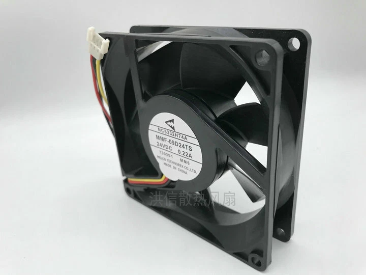 1PCS MELCO FAN NC5332H74A MMF-09D24TS-MM6 DC 24V 0.22A 90*90*25 MM 3 Pin - Image 2 of 3