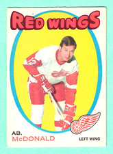 (1) AB MCDONALD  1971-72 O-PEE-CHEE  # 134 RED WINGS VG CARD (I1470)