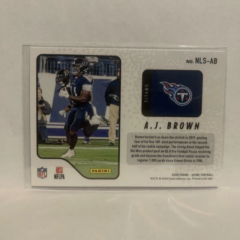 NLS-AB A.J. Brown Game Face Tennessee Titans 2020 Score Football Card LV - Image 2 of 2