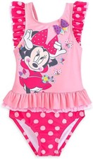 Disney Store Minnie Mouse 2 PC Deluxe Swimsuit Girl Size 5/6
