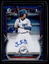 Yeiner Fernandez 2023 Bowman Chrome Blue Lunar Refractor Auto Card /150 #CPA-YF