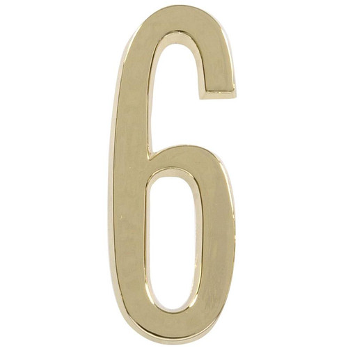 Hillman The Group Distinctions 4 Inch Brass-Plated Address Number 6 843276