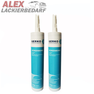 2x GERKO MS Scheibenkleber 290ml schwarz Windschutzscheibe Autokleber Klebesatz