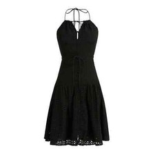 J.CREW Anguilla mini halter dress in eyelet Dress in Black SZ 6 $228