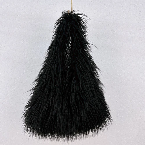 Women Handbag Shoulder Bag Faux Mongolian Fur Furry Fluffy Plush Winter Handbag - Picture 8 of 34