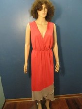 Plus Size 2X pink/brown SWEETHEART NECKLINE RUFFLED HEM dress by ESPRESSO