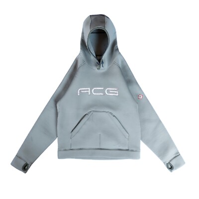 Nike ACG '00s Vintage Neoprene Fleece Ninja Hoodie Grey Size S
