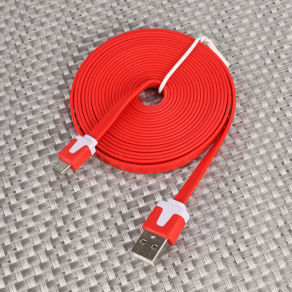 3M Flat Micro USB Cable for Fast Charging and Data Sync with Durable Silicone Design