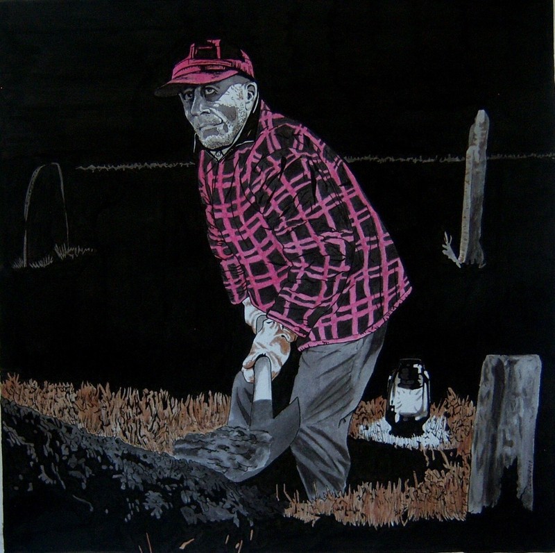 Original art - THE BODY SNATCHER - PLAINFIELD, WI - 2019 horror art - ED GEIN