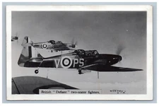 British "Defiant" Two-Seater Fighters Real Photo Postcard RPPC WJ Gray EKC