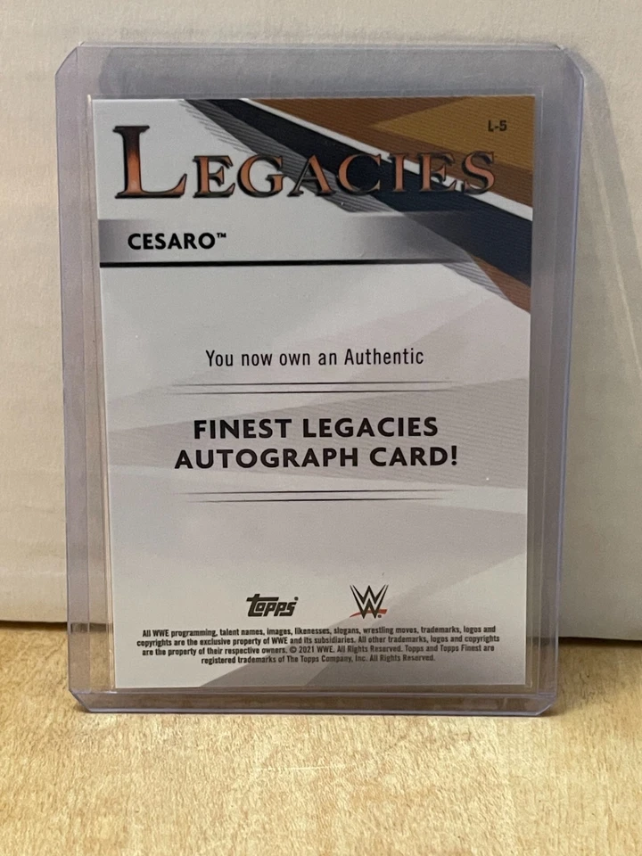 2021 Topps Finest WWE Legacies #L5 Cesaro Bruno Sammartino Autograph /25 - Image 2 of 2