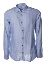 camicia slim tessuto operato da Uomo Aglini Taglia 39-40 Colore Blu