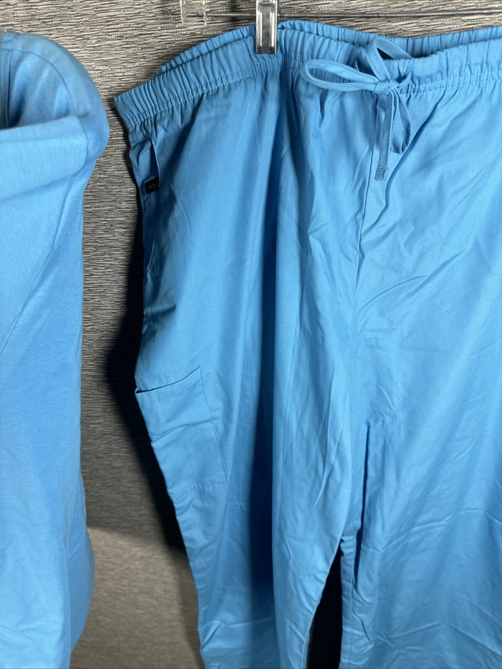 NWT Baby Phat Women's Light Blue Scrub Set Shirt & Pants 26050 & 26700 - Image 4 of 4