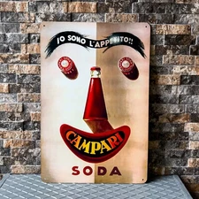 Vintage CORDIAL CAMPARI SODA  Heavy Metal Sign 24"x16" (60x40 cm)
