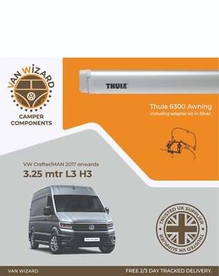 THULE 6300 3.25 MTR AWNING PACK SILVER INC ADAPTOR. WW CRAFTER/MAN MWB L3 H3