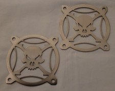SALE: 100mm Skull Gaming Computer Chrome Fan Grill For PC Case 4" Cover - Qty 2