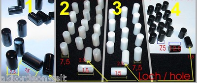 Bass - Knöpfe für Akkordeon, Botones para Acordeón, accordion bass buttons
