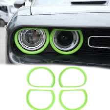 4pcs Green Front Headlight Lamp Cover Trims Exterior for Dodge Challenger 2015+