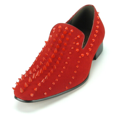Fiesso by Aurelio Garcia Mens Spiked Loafers FI-7517 Silver Glitter Silver Spikes Fiesso by Aurelio  main image 4